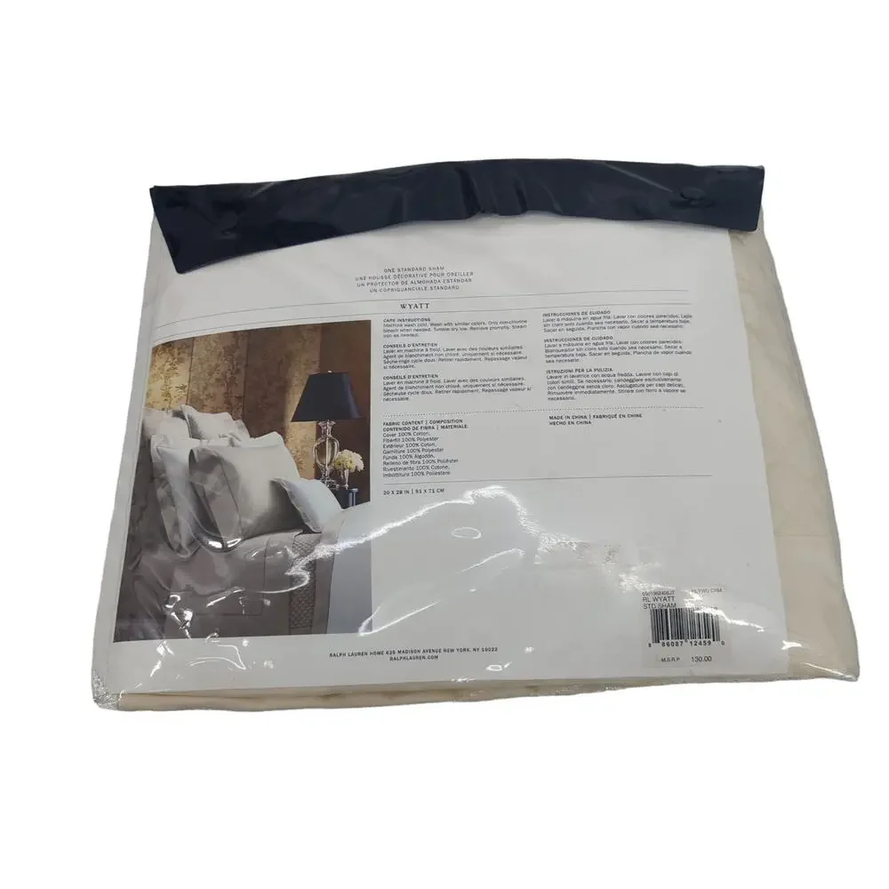 NIB Ralph Lauren Standard Sham Hollywood Cream